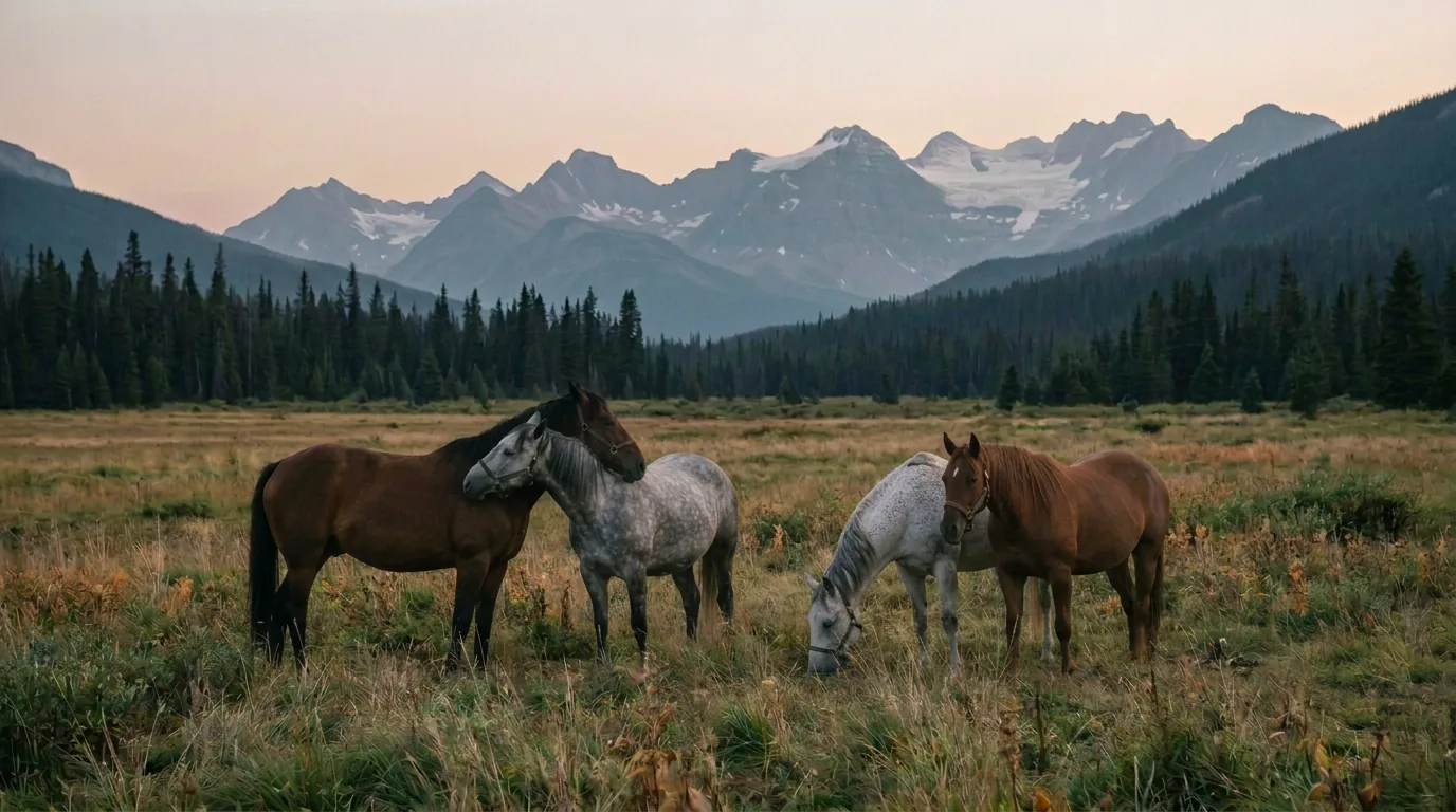 Chevaux en liberté, Ferme équestre Le Chalet des Vignobles, Savoie